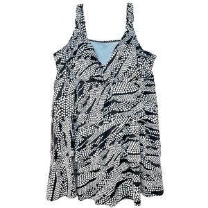 Catherine’s Black and White Polka Dot Swim Dress w/ Built in Bra, [Sz 22W]